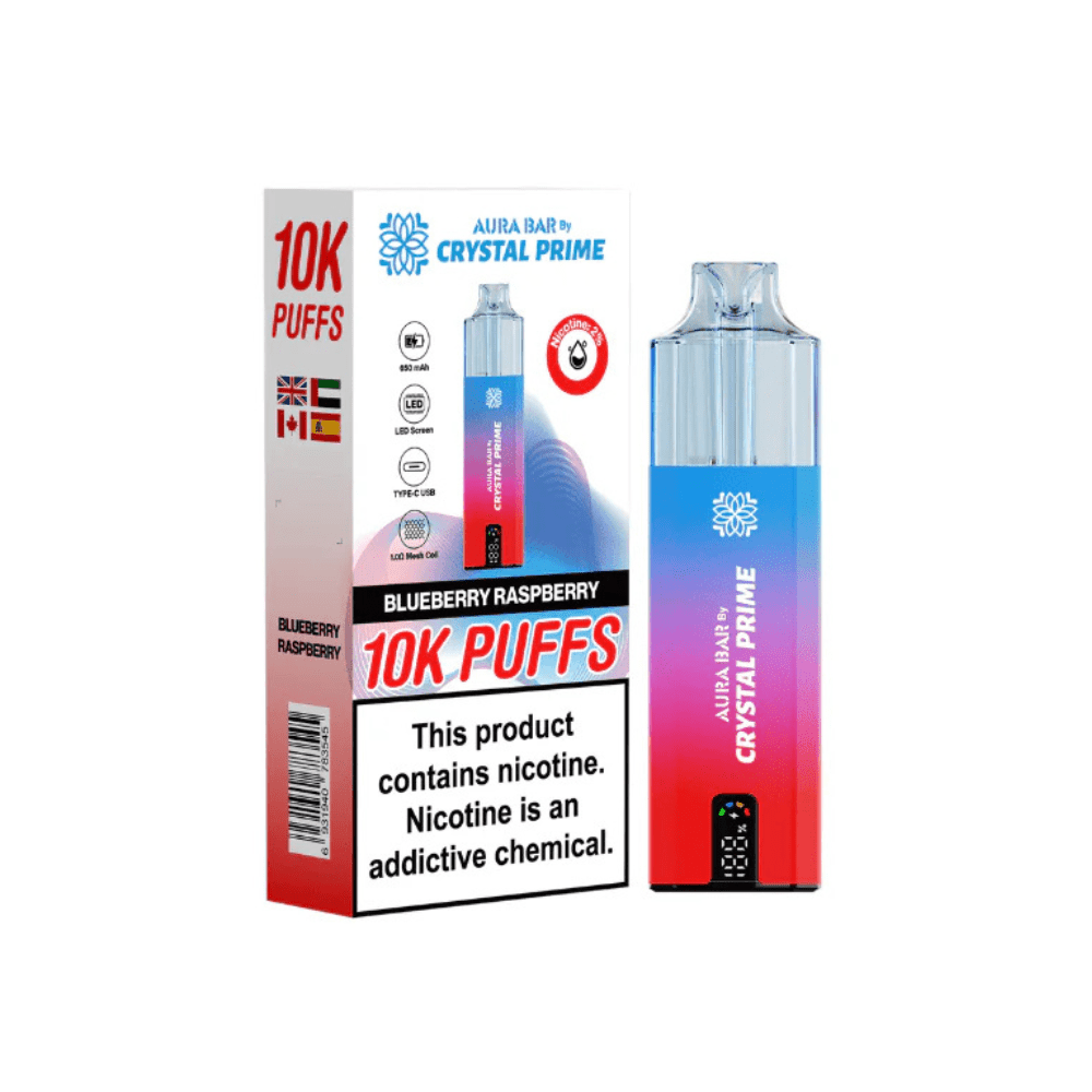 Crystal Prime Aura Bar 10K Prefilled Pod Kit Box of 5 - Vapewholesalesupplier