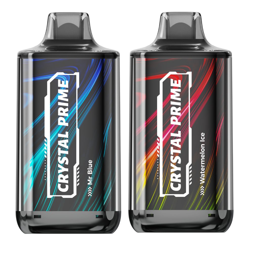 Shop Crystal Prime Deluxe 18000 Puffs Box of 10 Mr blue & Watermelon Ice Flavour