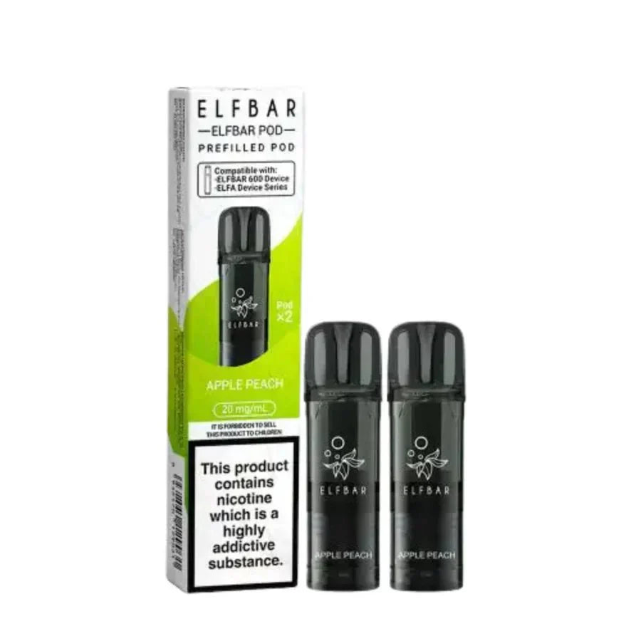 Elf Bar 600 Prefilled Pods Box of 10, Apple Peach Flavour