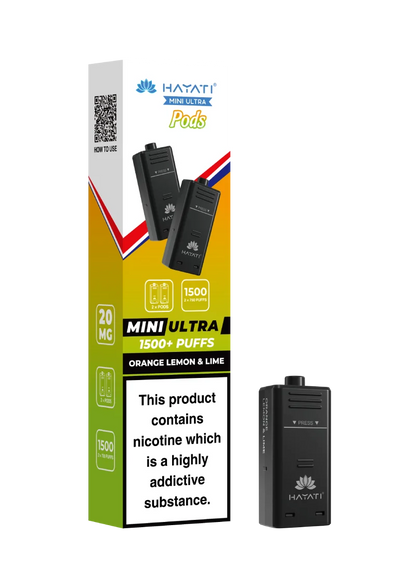 Hayati Mini Ultra 1500 Prefilled Pods box of 5