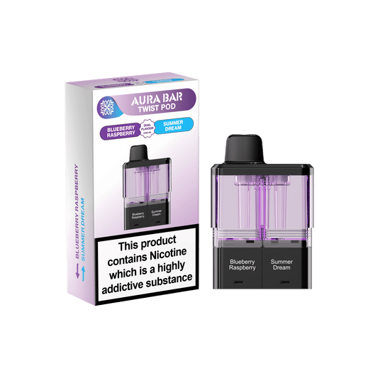 Aura Bar Twist 40k Replacement Pods - Pack of 5 Available In Dual Flavour