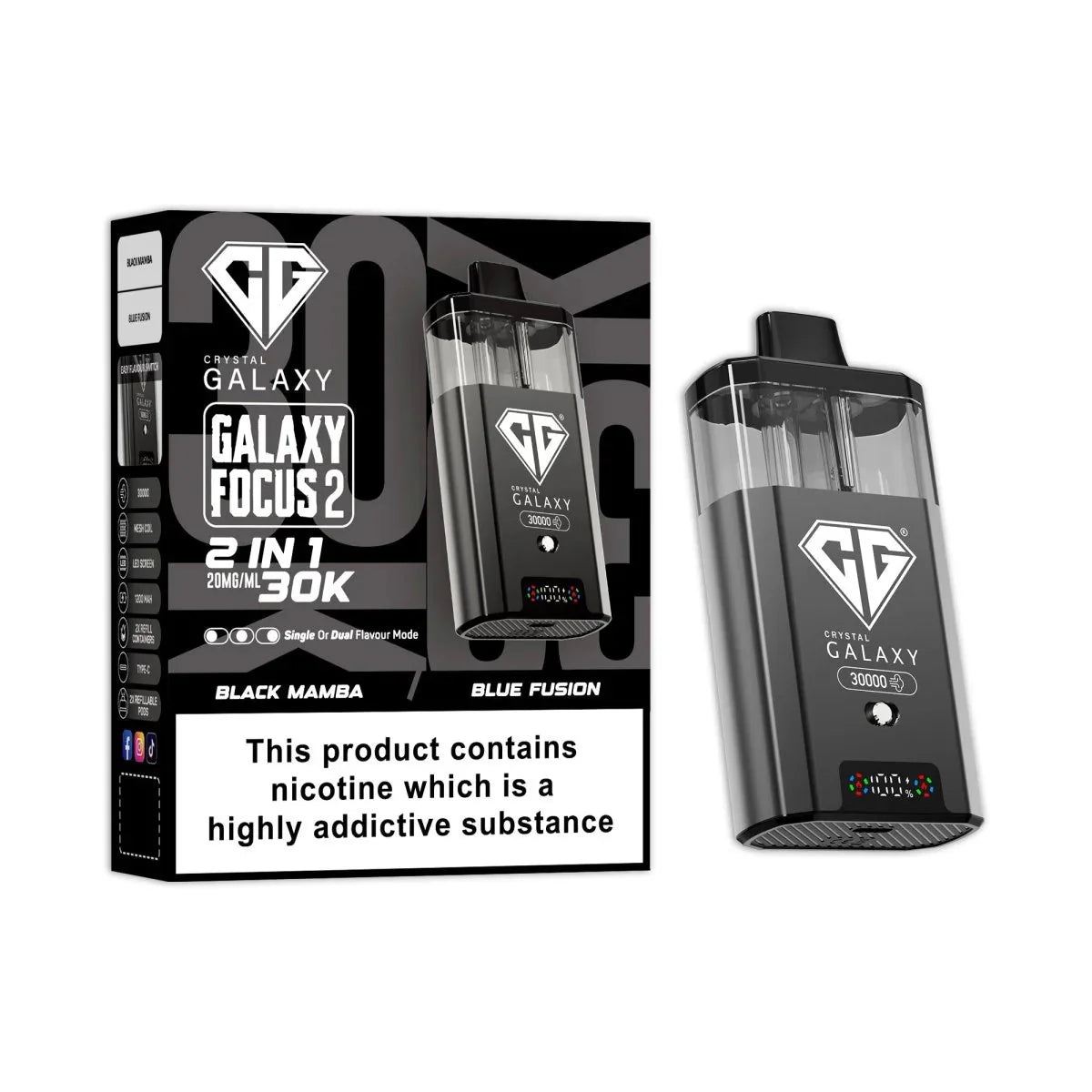 Crystal Galaxy Focus 2 30K Disposable Vape Device | Box of 5 - #Vapewholesalesupplier#
