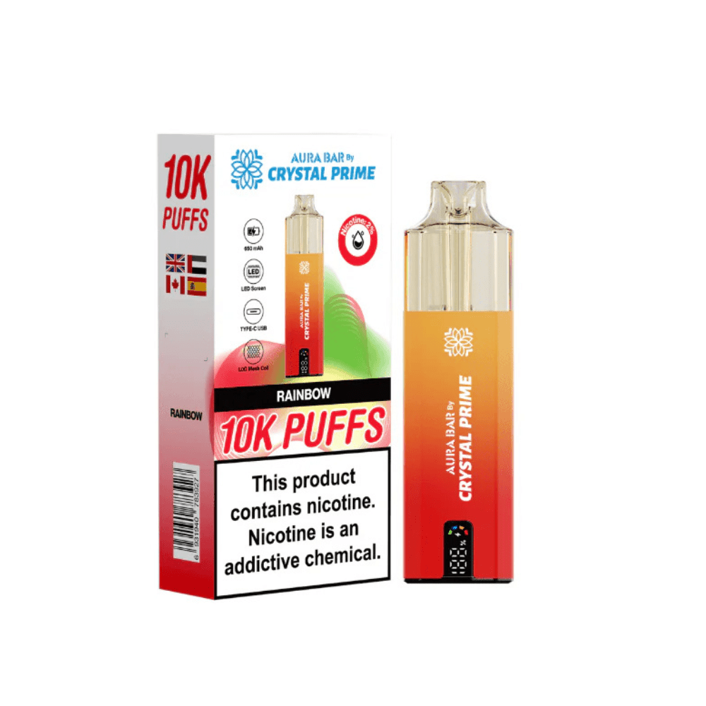 Crystal Prime Aura Bar 10K Prefilled Pod Kit Box of 5 - Vapewholesalesupplier