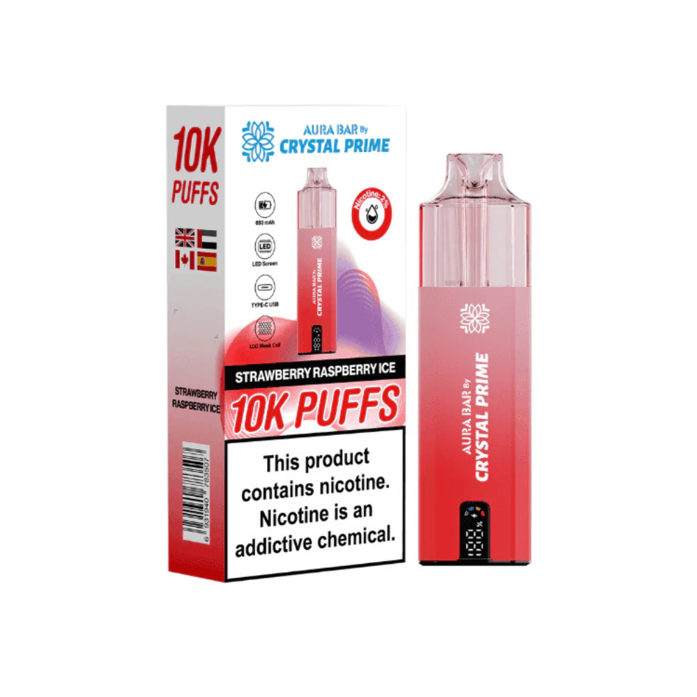 Crystal Prime Aura Bar 10K Prefilled Pod Kit Box of 5 - Vapewholesalesupplier
