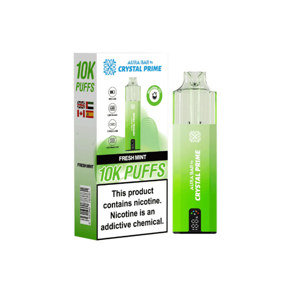 Crystal Prime Aura Bar 10K Prefilled Pod Kit Box of 5 - Vapewholesalesupplier