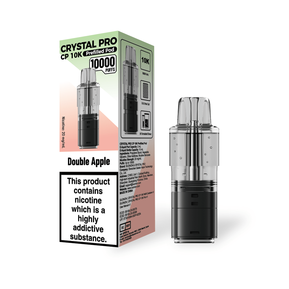 Crystal Pro CP 10k Replacement Pods Box of 5, Double Apple Flavour 