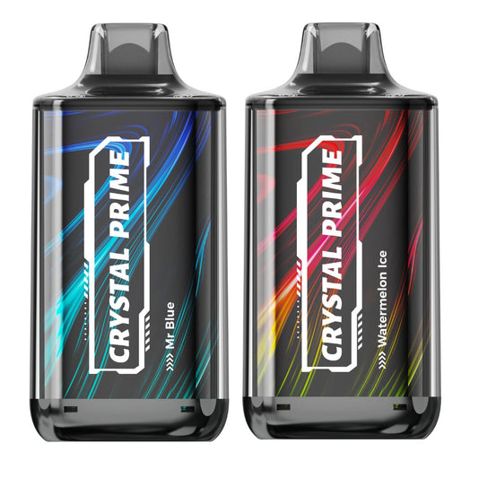 Shop Crystal Prime Deluxe 18000 Puffs Box of 10  Mr blue & Watermelon Ice Flavour