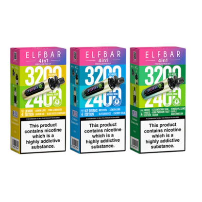 Elf Bar 4 in 1 prefilled pod kit  (3200 Puffs) Box of 5
