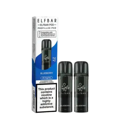 Elf Bar 600 Prefilled Pods Box of 10, Blueberry Flavour 