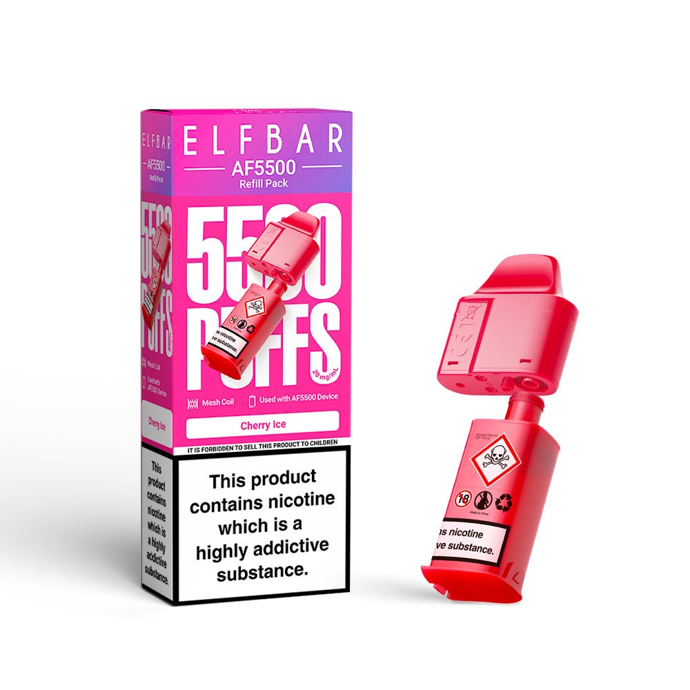 Elf bar AF5000 Refill Replacement Pods Box of 5, Cherry Ice Flavour