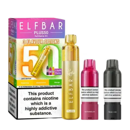 Elf Bar Plus 50 Prefilled Pod Kit Box of 5 - Vapewholesalesupplier