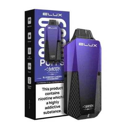 Elux Cyberover 6000 Puffs Disposable Vape Device  Box Of 10, Blueberry Cherry Cranberry
