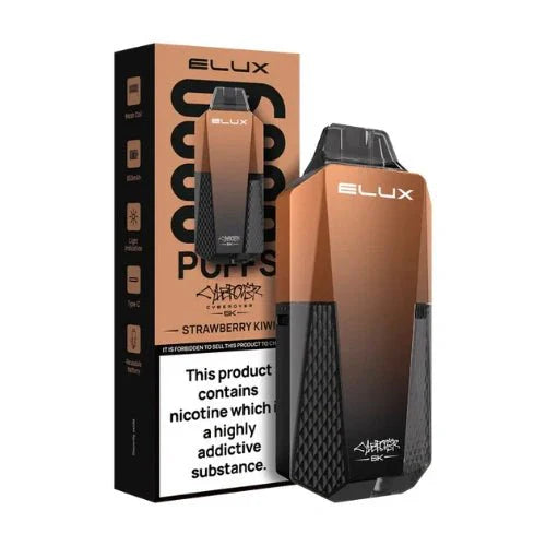 Elux Cyberover 6000 Puffs Disposable Vape Device  Box Of 10, Strawberry Kiwi