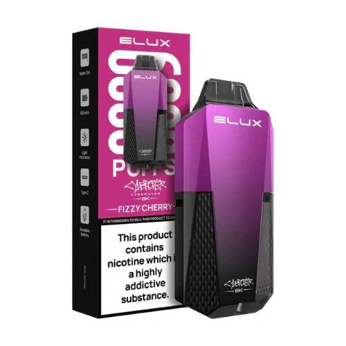 Elux Cyberover 6000 Puffs Disposable Vape Device  Box Of 10, Fizzy Cherry