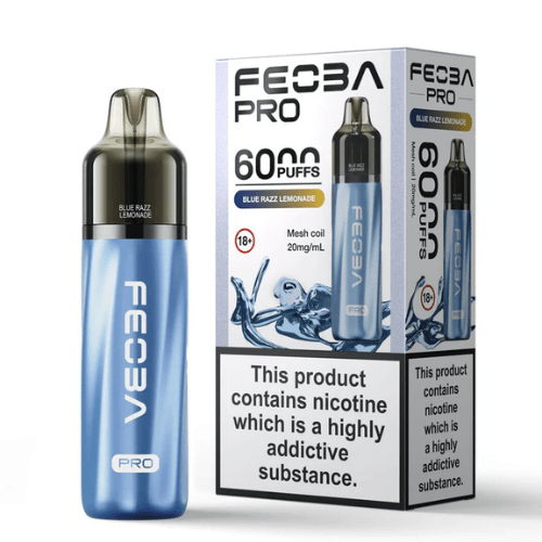 Feoba Pro 6000 Disposable Device 20MG  Pack of 5, Blue Razz Lemonade