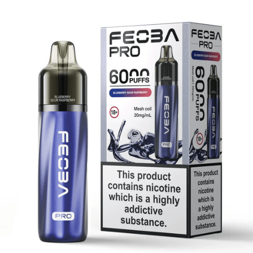 Feoba Pro 6000 Disposable Device 20MG  Pack of 5, Blueberry Sour Raspberry