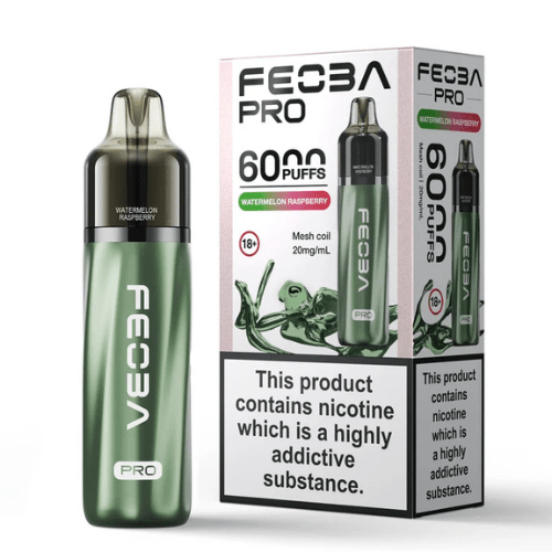 Feoba Pro 6000 Disposable Device 20MG  Pack of 5, Watermelon Raspberry