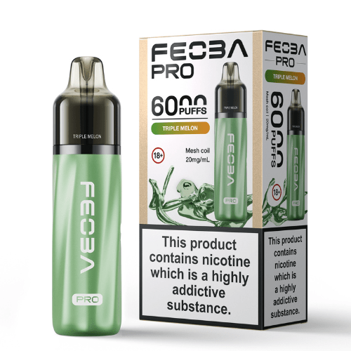 Feoba Pro 6000 Disposable Device 20MG  Pack of 5, Triple Melon
