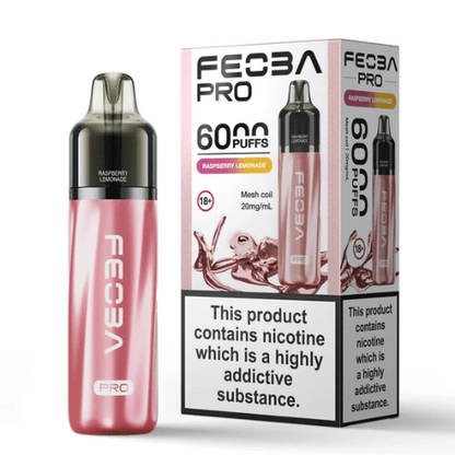 Feoba Pro 6000 Disposable Device 20MG  Pack of 5, Raspberry Lemonade