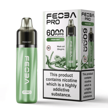 Feoba Pro 6000 Disposable Device 20MG  Pack of 5, Fresh Mint