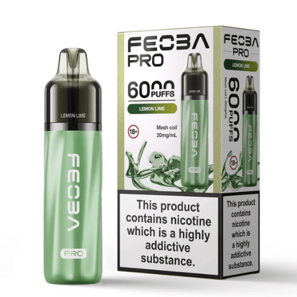Feoba Pro 6000 Disposable Device 20MG  Pack of 5, Lemon Lime