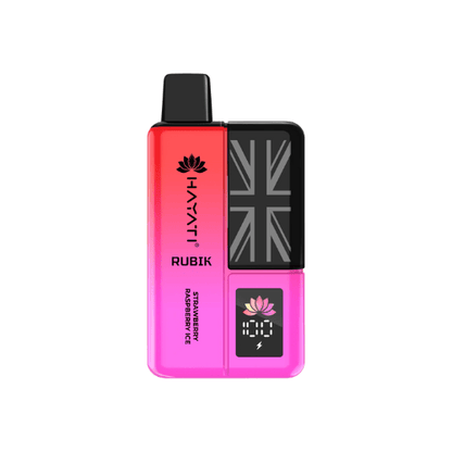 Hayati Rubik 7000 Puffs Disposable Vape Device  Box Of 5 , Strawberry Raspberry Ice