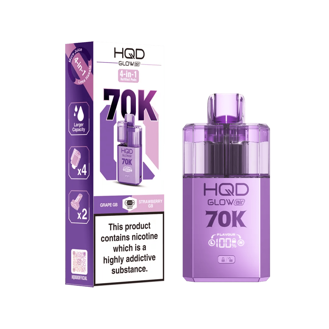 HQD Glow Air 70K Prefilled Pod Kit (Box of 5) - Vapewholesalesupplier