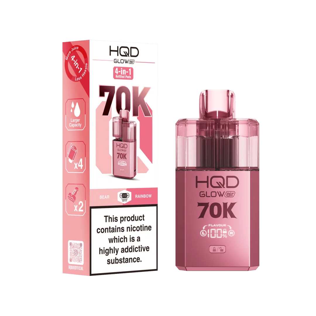 HQD Glow Air 70K Prefilled Pod Kit (Box of 5) - Vapewholesalesupplier