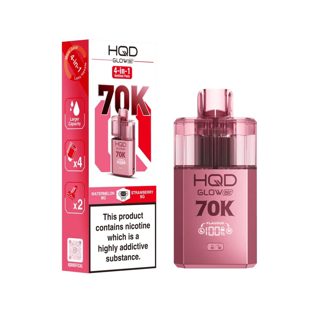HQD Glow Air 70K Prefilled Pod Kit (Box of 5) - Vapewholesalesupplier