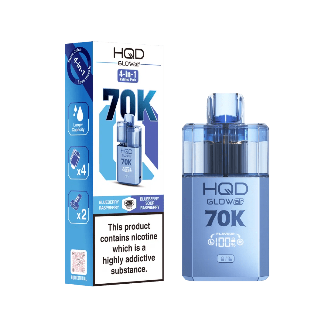 HQD Glow Air 70K Prefilled Pod Kit (Box of 5) - Vapewholesalesupplier