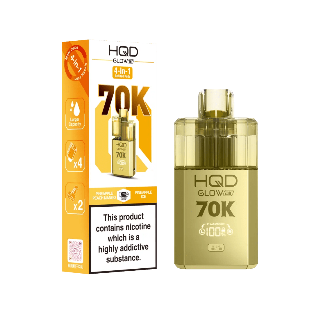 HQD Glow Air 70K Prefilled Pod Kit (Box of 5) - Vapewholesalesupplier