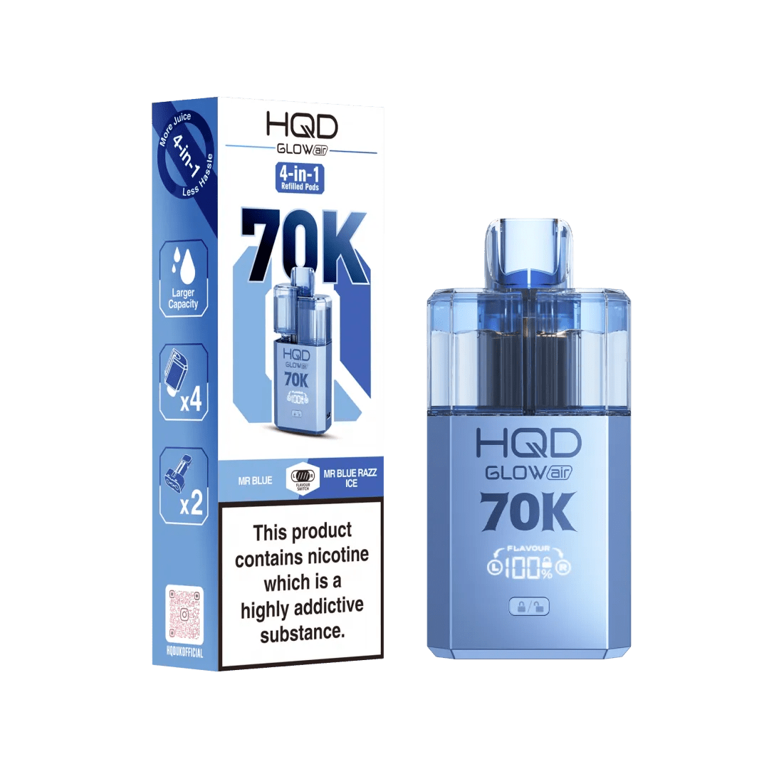 HQD Glow Air 70K Prefilled Pod Kit (Box of 5) - Vapewholesalesupplier