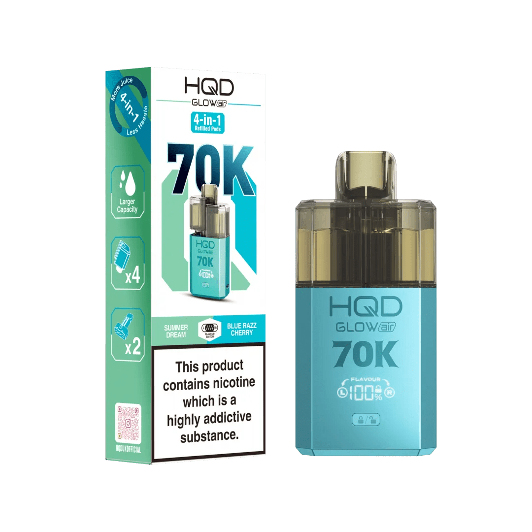 HQD Glow Air 70K Prefilled Pod Kit (Box of 5) - Vapewholesalesupplier