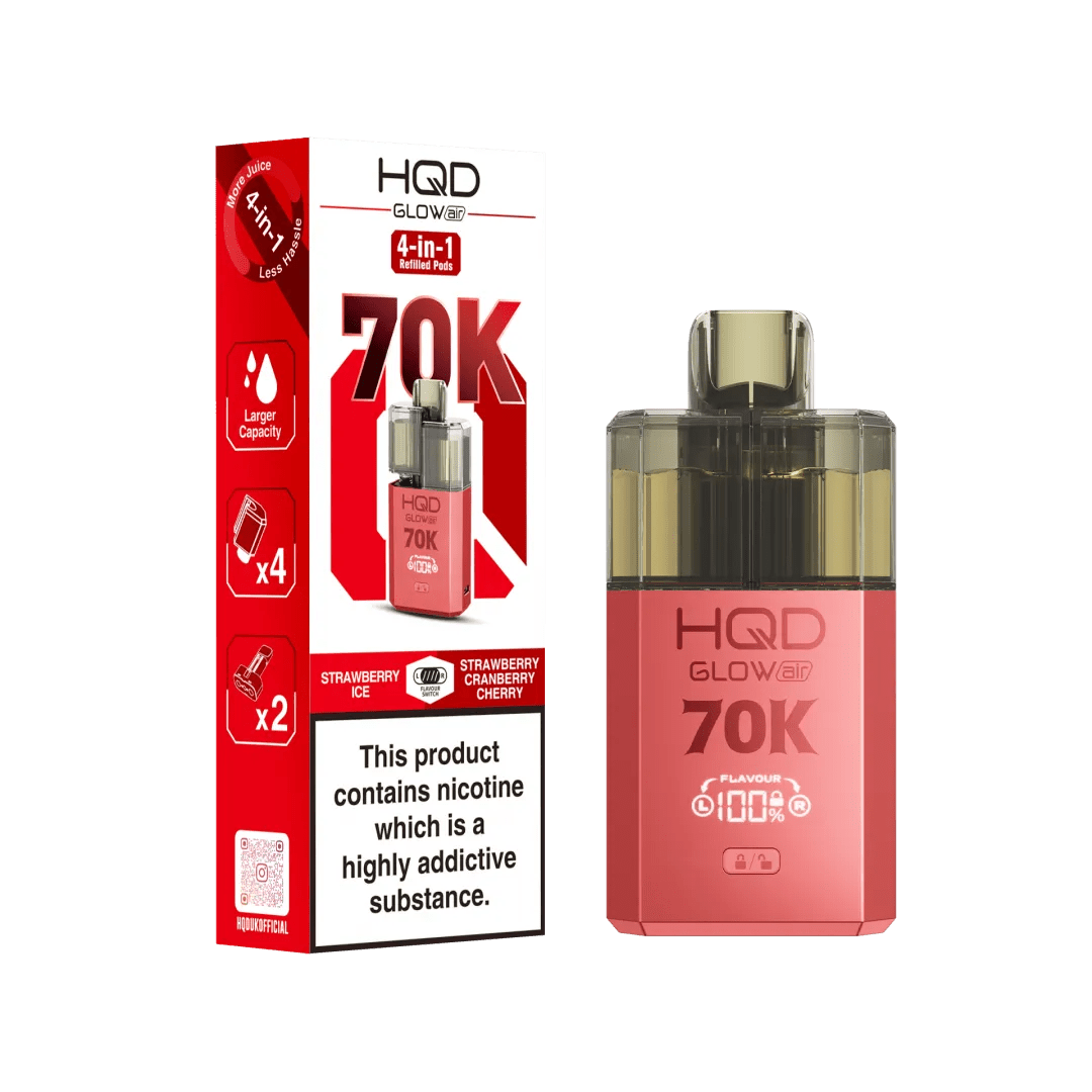 HQD Glow Air 70K Prefilled Pod Kit (Box of 5) - Vapewholesalesupplier