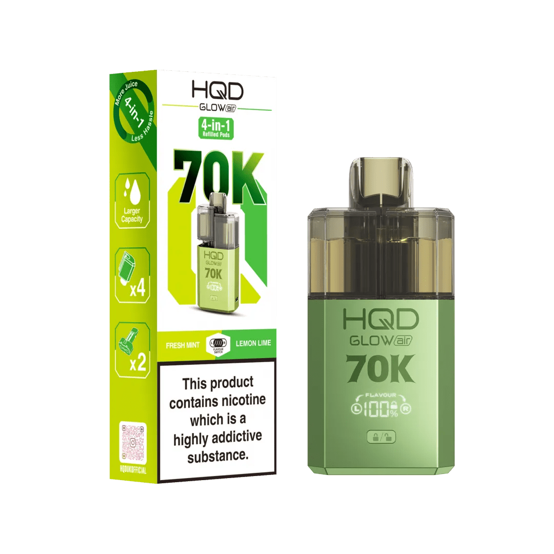HQD Glow Air 70K Prefilled Pod Kit (Box of 5) - Vapewholesalesupplier
