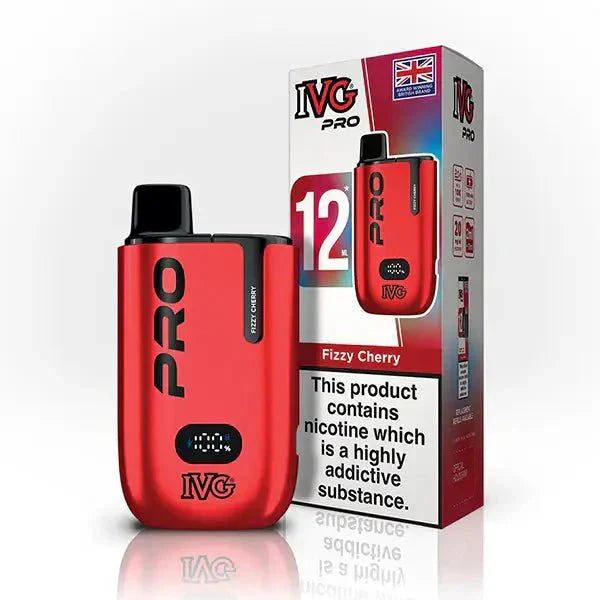 IVG Pro 10K Disposable Vape Device 20MG Box of 5, Fizzy Cherry