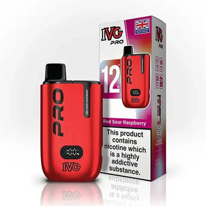 IVG Pro 10K Disposable Vape Device 20MG Box of 5, Red Sour Raspberry 