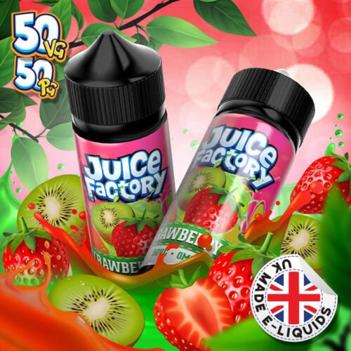 Juice Factory E-Liquid 100ml E-liquids-Strawberry Kiwi-vapeukwholesale