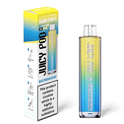 Juicy Pod Nova Max 10000 Disposable Device  20MG Box Of 5, Blue Turkish Delight
