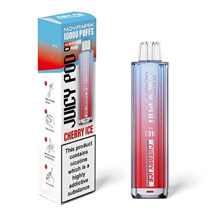 Juicy Pod Nova Max 10000 Disposable Device  20MG Box Of 5, Cherry Ice