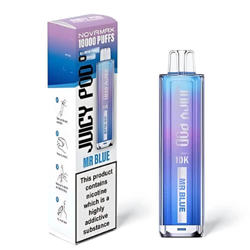 Juicy Pod Nova Max 10000 Disposable Device  20MG Box Of 5, Mr Blue