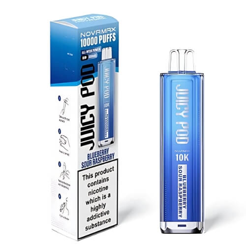 Juicy Pod Nova Max 10000 Disposable Device  20MG Box Of 5, Blueberry Sour Raspberry