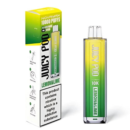 Juicy Pod Nova Max 10000 Disposable Device  20MG Box Of 5, Lemon Lime