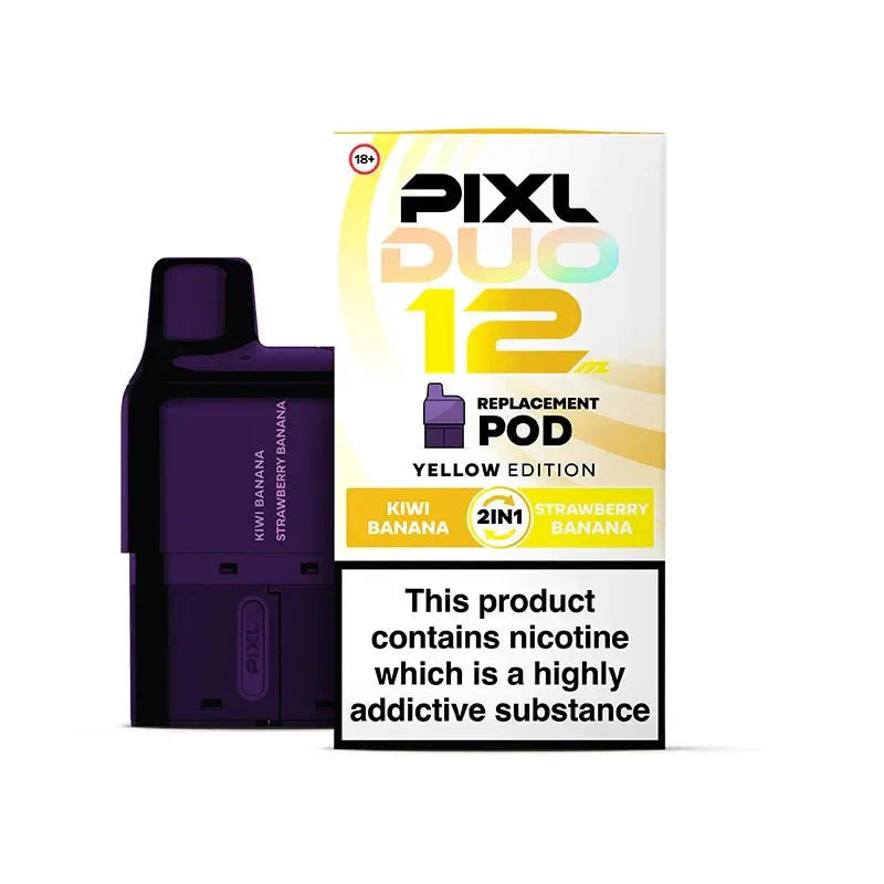 PIXL Duo 12 Replacement Pods Pack of 5, Kiwi Banana, Strawberry Banana Flavour 