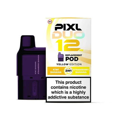 PIXL Duo 12 Replacement Pods Pack of 5, Kiwi Banana, Strawberry Banana Flavour 