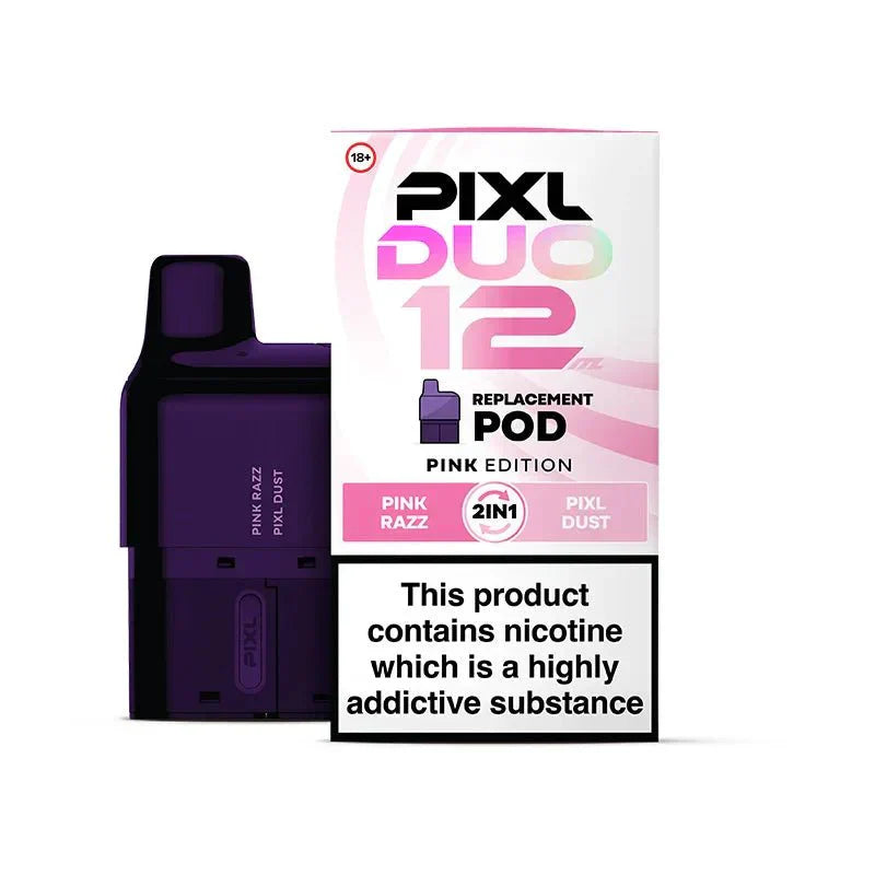 PIXL Duo 12 Replacement Pods Pack of 5, Pink Razz, Pixl Dust Flavour