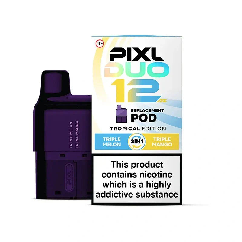 PIXL Duo 12 Replacement Pods Pack of 5, Triple Melon, Triple Mango Flavour
