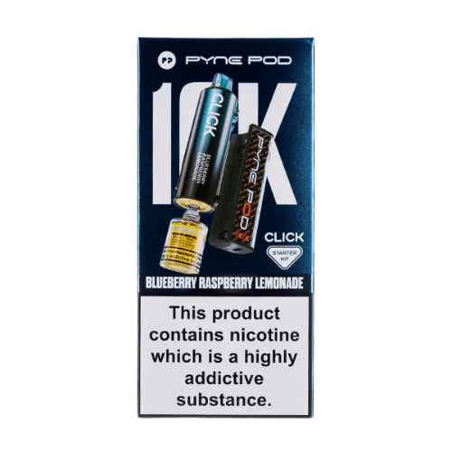 Pyne Pod Click 10000 Puffs Vape Device  20Mg Box Of 5 , Blueberry Raspberry Lemonade