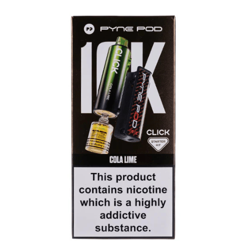 Pyne Pod Click 10000 Puffs Vape Device  20Mg Box Of 5 , Cola Lime