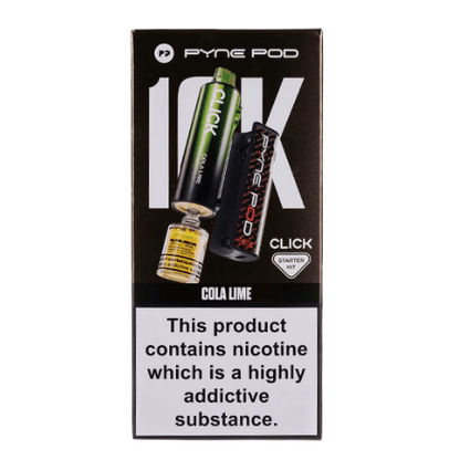 Pyne Pod Click 10000 Puffs Vape Device  20Mg Box Of 5 , Cola Lime